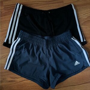 Adidas Women's Black and Navy Athletic Shorts